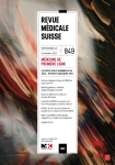 REVUE MEDICALE SUISSE, N° 849 - 8 novembre 2023 - Médecine de première ligne